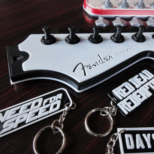 Custom Guitar Headstock Key holder, Fender Guitar Key Hanger Decoration. Wall mounted Key rack, Entryway organizer for Key storage.
