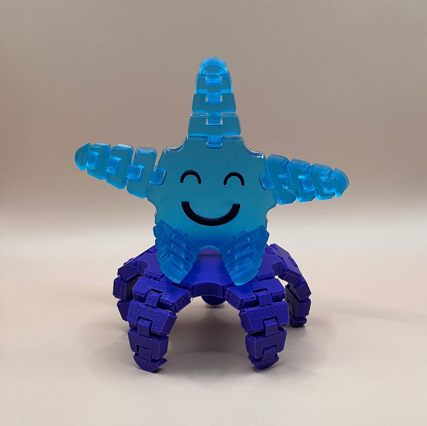 3D Printed Articulated Animal Starfish Printed In SLA or FDM. Fun 3D Printed Starfish Toy for Kids with Articulating limbs!