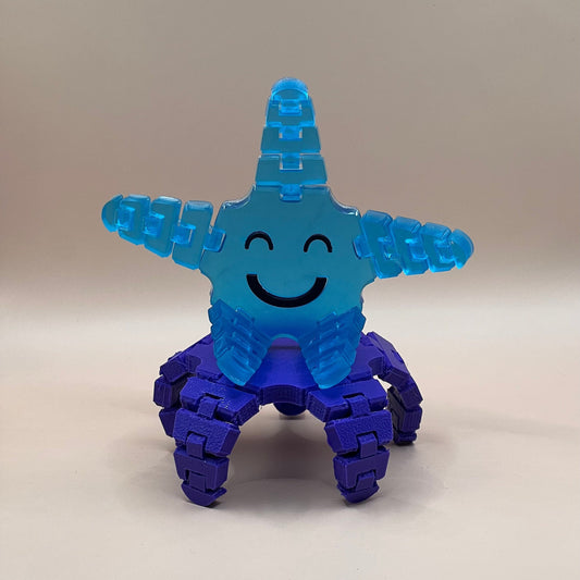 3D Printed Articulated Animal Starfish Printed In SLA or FDM. Fun 3D Printed Starfish Toy for Kids with Articulating limbs!