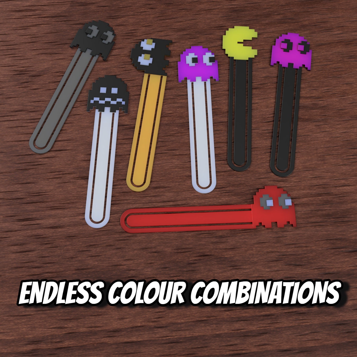 Custom Pac-Man Themed Bookmarks x5, Retro Arcade game style bookmark, Fun Pac-man Bookmark Decoration!